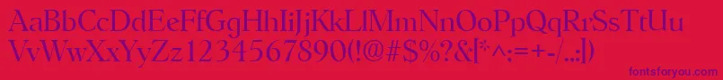 HobokenlhRegular-fontti – violetit fontit punaisella taustalla