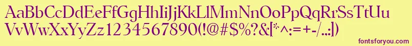 HobokenlhRegular Font – Purple Fonts on Yellow Background