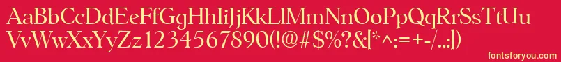 HobokenlhRegular Font – Yellow Fonts on Red Background