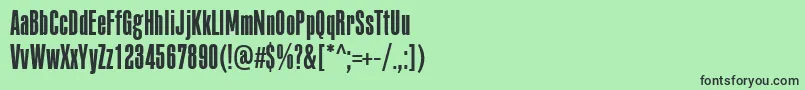 フォントPffusionsansproLight – 緑の背景に黒い文字