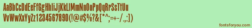 Шрифт PffusionsansproLight – коричневые шрифты на зелёном фоне