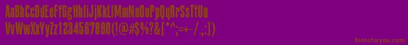 PffusionsansproLight-Schriftart – Braune Schriften auf violettem Hintergrund