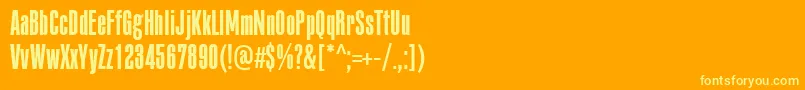 フォントPffusionsansproLight – オレンジの背景に黄色の文字