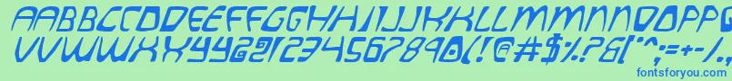 QuatlItalic Font – Blue Fonts on Green Background