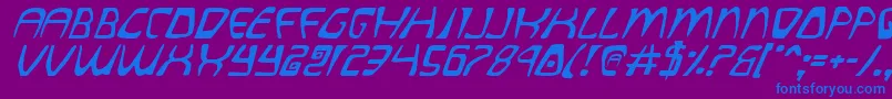 Шрифт QuatlItalic – синие шрифты на фиолетовом фоне