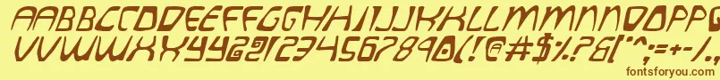 QuatlItalic Font – Brown Fonts on Yellow Background