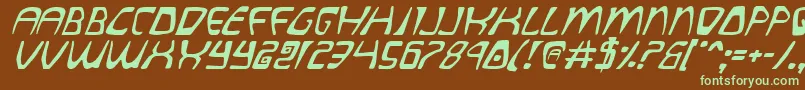 QuatlItalic Font – Green Fonts on Brown Background