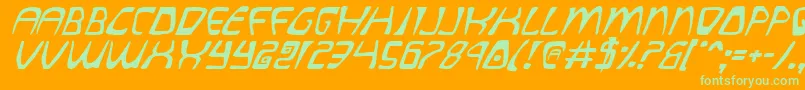 QuatlItalic Font – Green Fonts on Orange Background