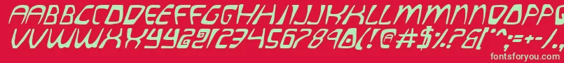 QuatlItalic Font – Green Fonts on Red Background