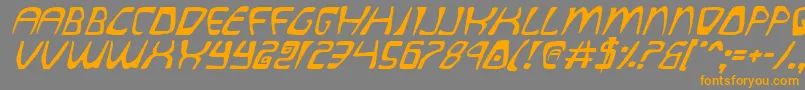 QuatlItalic Font – Orange Fonts on Gray Background