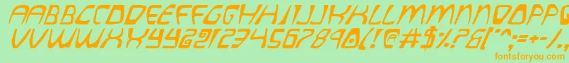 QuatlItalic Font – Orange Fonts on Green Background