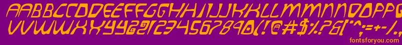 QuatlItalic Font – Orange Fonts on Purple Background