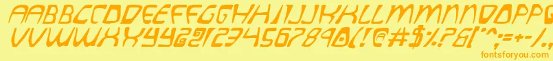 QuatlItalic Font – Orange Fonts on Yellow Background
