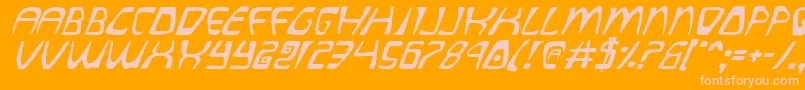 QuatlItalic Font – Pink Fonts on Orange Background