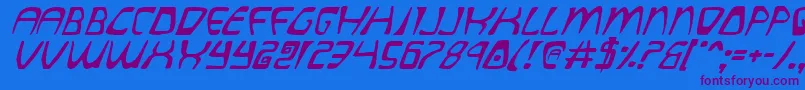 QuatlItalic Font – Purple Fonts on Blue Background