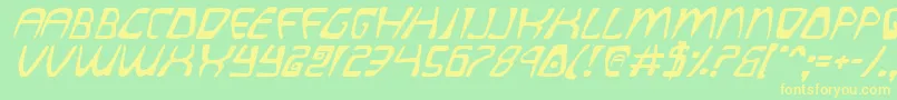 QuatlItalic Font – Yellow Fonts on Green Background
