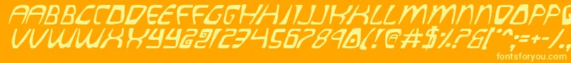 QuatlItalic Font – Yellow Fonts on Orange Background