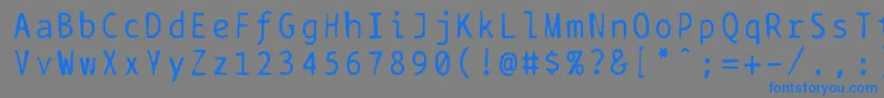 フォントBptypewritedamaged – 灰色の背景に青い文字