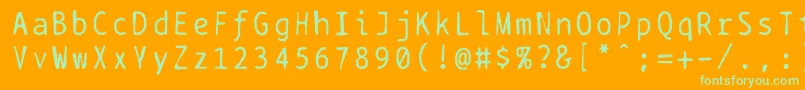 Bptypewritedamaged Font – Green Fonts on Orange Background