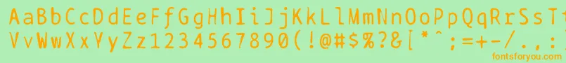 Bptypewritedamaged Font – Orange Fonts on Green Background