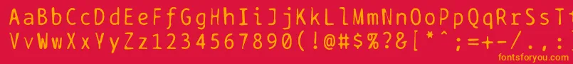 Bptypewritedamaged Font – Orange Fonts on Red Background