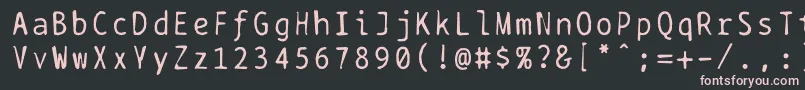 Шрифт Bptypewritedamaged – розовые шрифты на чёрном фоне