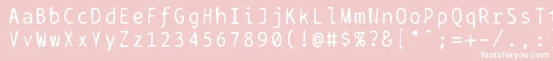Bptypewritedamaged Font – White Fonts on Pink Background