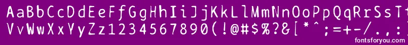 フォントBptypewritedamaged – 紫の背景に白い文字