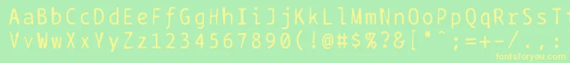 Bptypewritedamaged Font – Yellow Fonts on Green Background