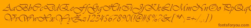 VivaldiРљСѓСЂСЃРёРІ Font – Brown Fonts on Orange Background