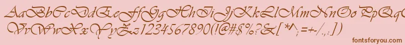 VivaldiРљСѓСЂСЃРёРІ Font – Brown Fonts on Pink Background