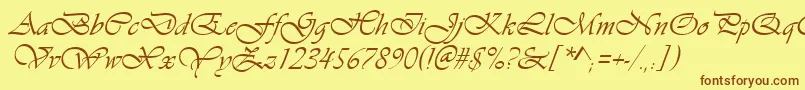 VivaldiРљСѓСЂСЃРёРІ Font – Brown Fonts on Yellow Background