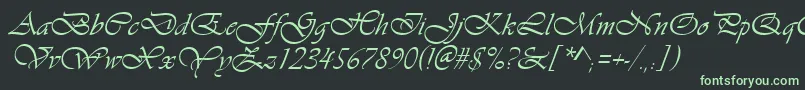 VivaldiРљСѓСЂСЃРёРІ Font – Green Fonts on Black Background