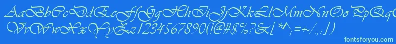 VivaldiРљСѓСЂСЃРёРІ Font – Green Fonts on Blue Background