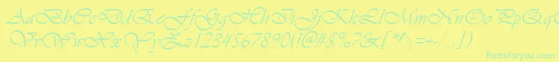 VivaldiРљСѓСЂСЃРёРІ Font – Green Fonts on Yellow Background