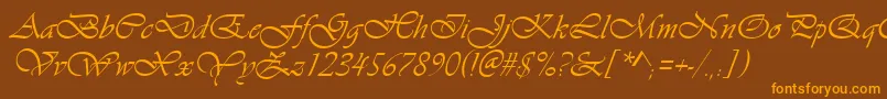 VivaldiРљСѓСЂСЃРёРІ Font – Orange Fonts on Brown Background