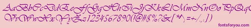 VivaldiРљСѓСЂСЃРёРІ Font – Purple Fonts on Pink Background