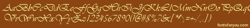 VivaldiРљСѓСЂСЃРёРІ Font – Yellow Fonts on Brown Background