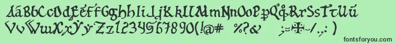 フォント12th – 緑の背景に黒い文字