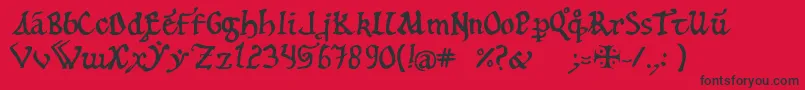 12th Font – Black Fonts on Red Background