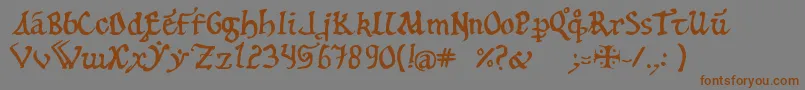 フォント12th – 茶色の文字が灰色の背景にあります。