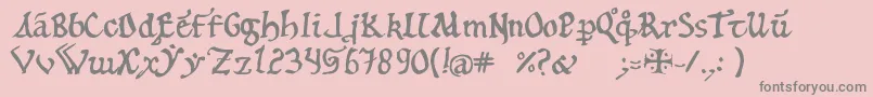 フォント12th – ピンクの背景に灰色の文字