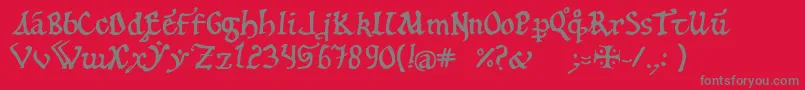 12th Font – Gray Fonts on Red Background