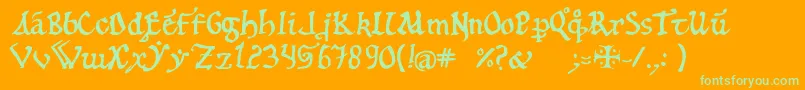 12th Font – Green Fonts on Orange Background