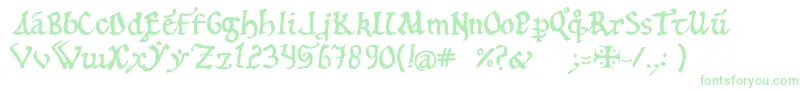 12th Font – Green Fonts on White Background