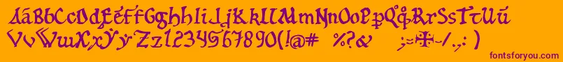 12th Font – Purple Fonts on Orange Background