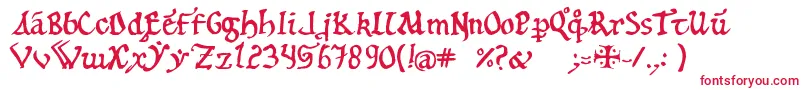 フォント12th – 白い背景に赤い文字