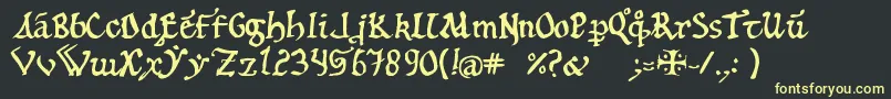 12th Font – Yellow Fonts on Black Background