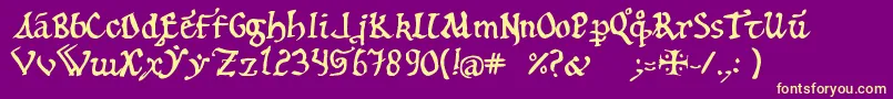 12th Font – Yellow Fonts on Purple Background