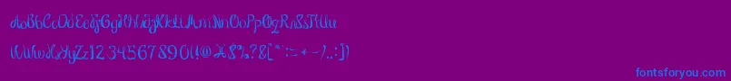 フォントTrue ffy – 紫色の背景に青い文字